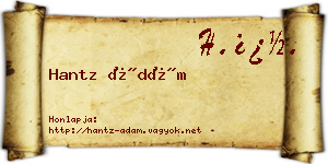 Hantz Ádám névjegykártya